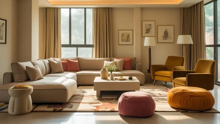 Ideal living room layout for Contemporary Lucknow Families